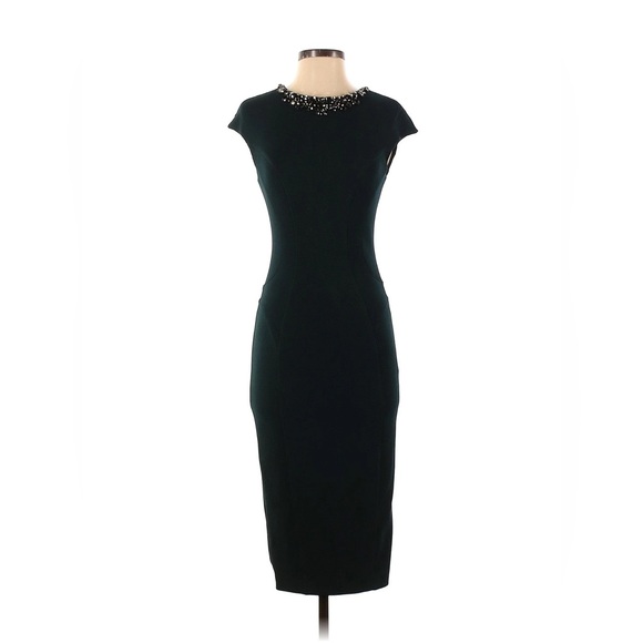Ted Baker London Embellished Jeweled Black Bodycon Dress Size 1 - Picture 2 of 9